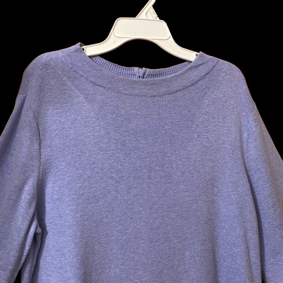 Talbots Cotton Blend Violet Round Neck Elbow Length Sleeves Sweater Top Size L - Picture 2 of 12
